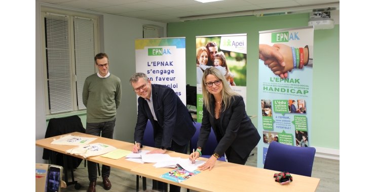 Signature d'une convention de partenariat entre l'Apei Moselle et l'EPNAK de Metz, le 22/11/2023