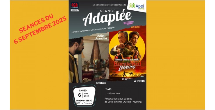 Séances de cinéma adaptées : Adieu Jean-Pat et Karate Kid Legends