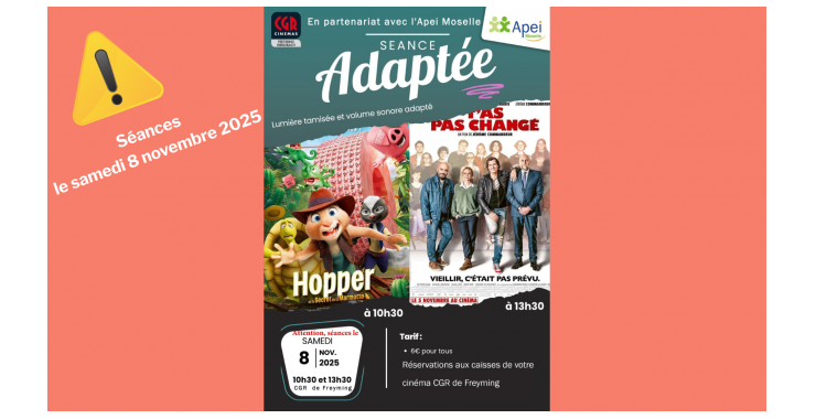 Séances de cinéma adaptées : HOPPER et le secret de la marmotte et T'as pas changé