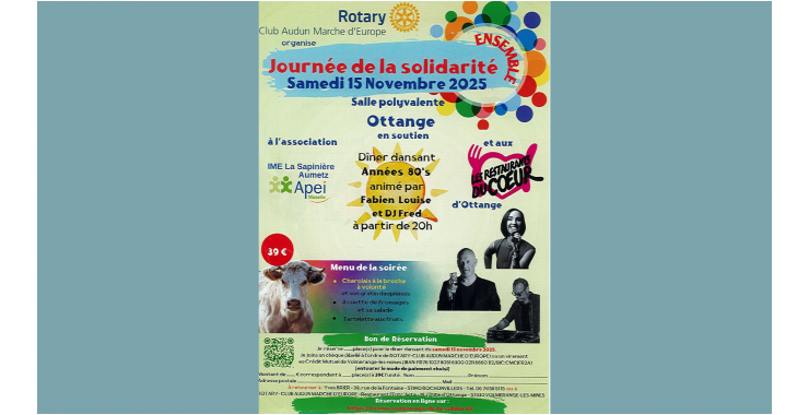 Soirée solidaire au profit de l'IME La Sapinière et des Restos du Coeur d'Ottange