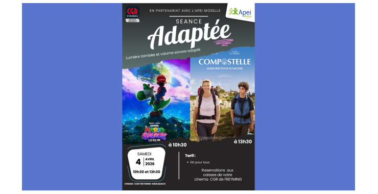 cinéma adapté avril 2026