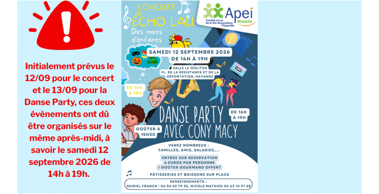 Concert et Danse Party septembre 2026