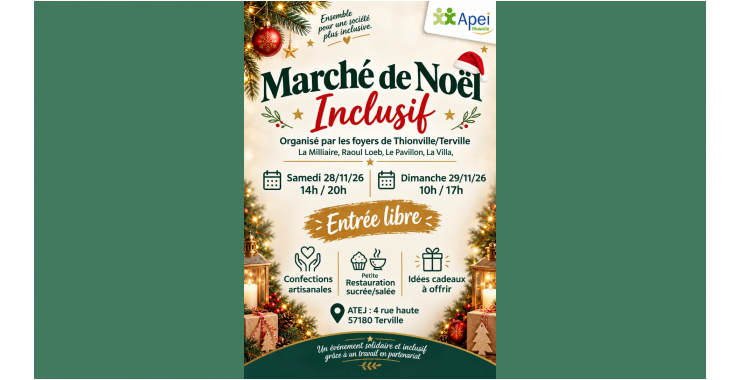 Marché de noël 2026 des foyers de Thionville Terville